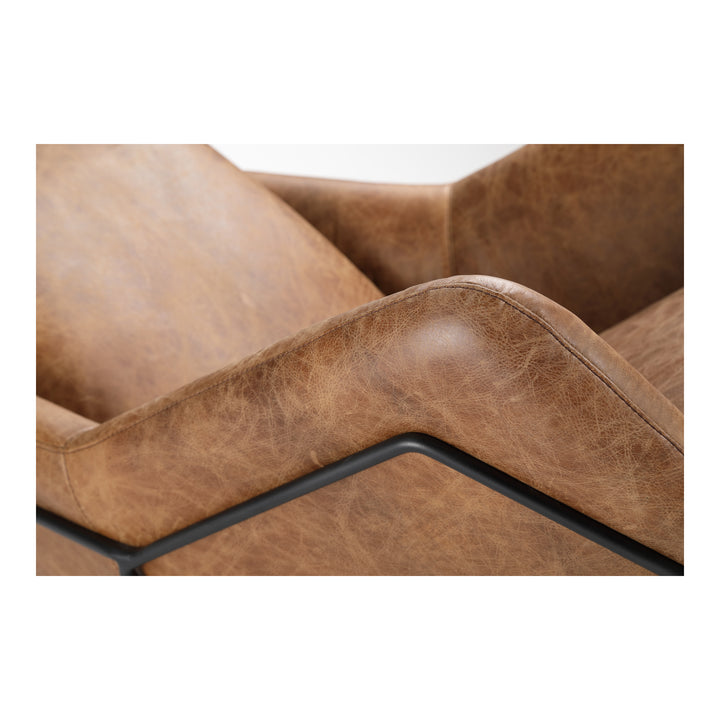 American Home Furniture | Moe's Home Collection - Greer Club Chair Open Road Brown Leather