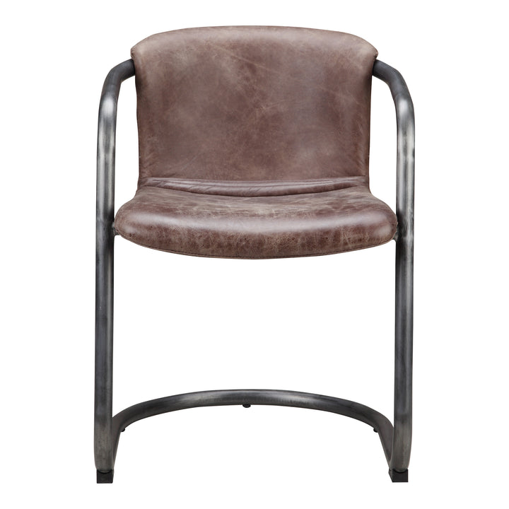 American Home Furniture | Moe's Home Collection - Freeman Dining Chair Grazed Brown Leather-Set Of Two