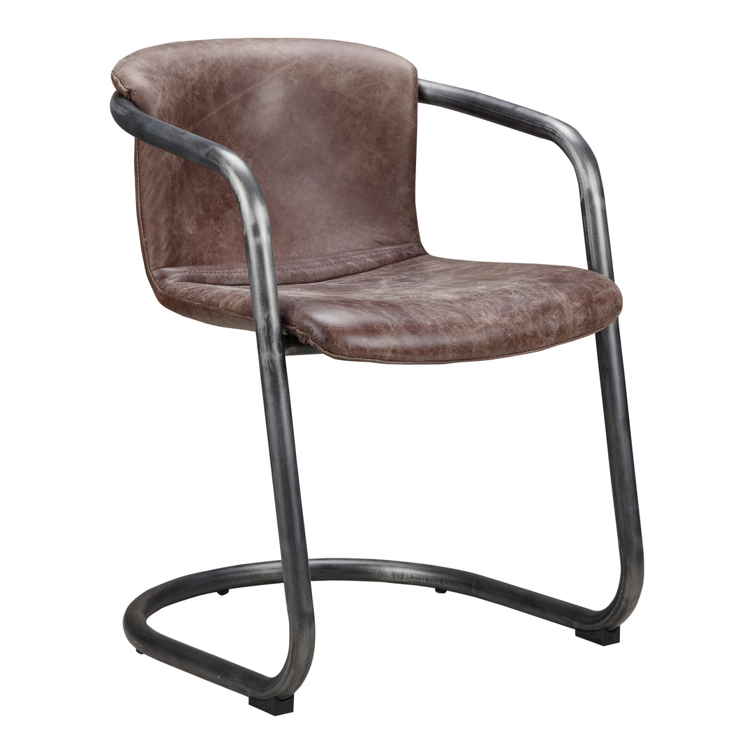 American Home Furniture | Moe's Home Collection - Freeman Dining Chair Grazed Brown Leather-Set Of Two