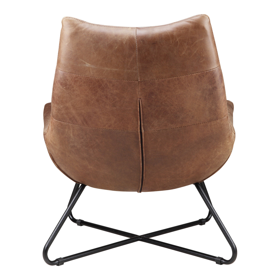 American Home Furniture | Moe's Home Collection - Graduate Lounge Chair Open Road Brown Leather