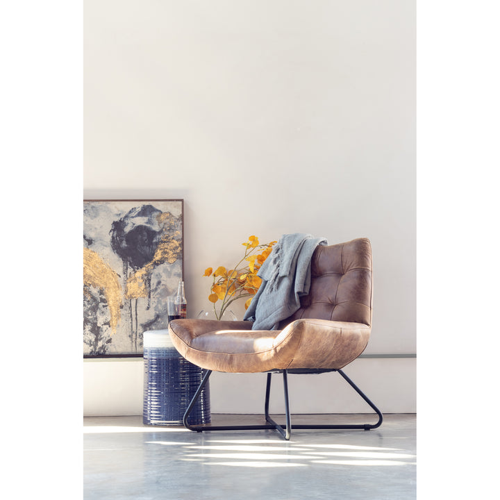 American Home Furniture | Moe's Home Collection - Graduate Lounge Chair Open Road Brown Leather