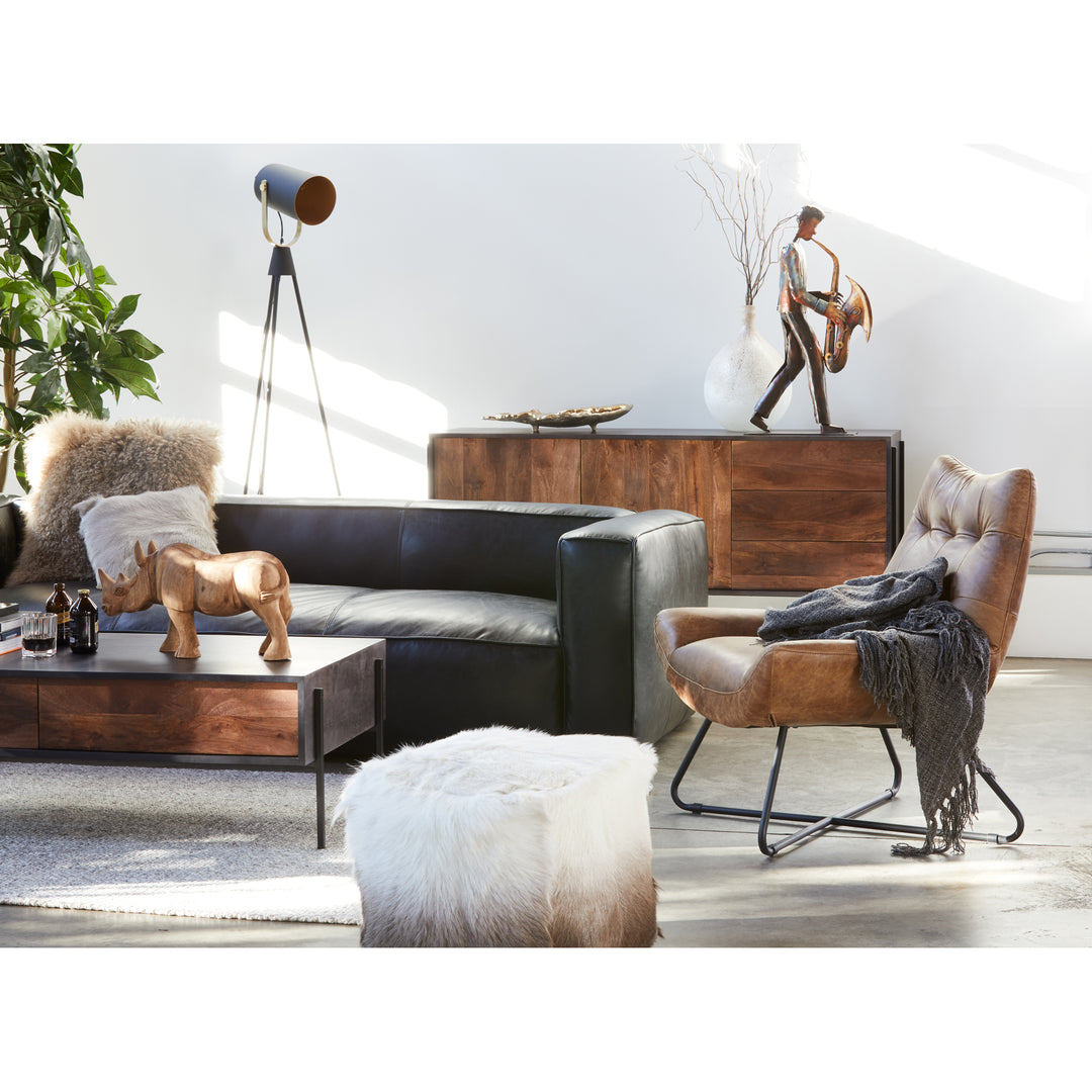 American Home Furniture | Moe's Home Collection - Graduate Lounge Chair Open Road Brown Leather