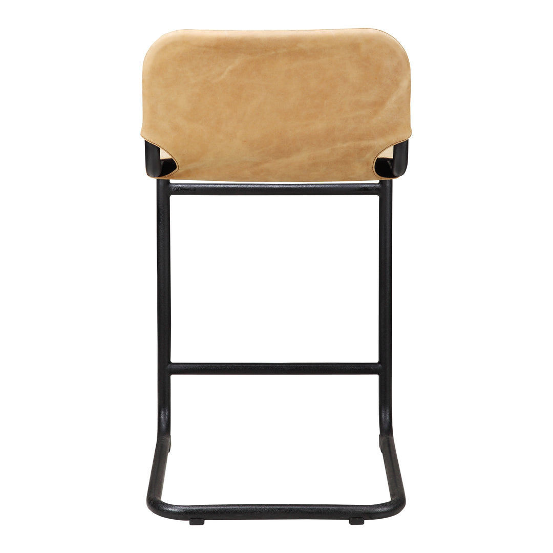 American Home Furniture | Moe's Home Collection - Baker Counter Stool Sunbaked Tan Leather -Set Of Two