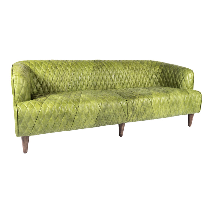 American Home Furniture | Moe's Home Collection - Magdelan Tufted Leather Sofa Jungle Grove Green Leather