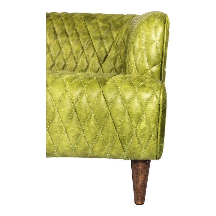 American Home Furniture | Moe's Home Collection - Magdelan Tufted Leather Sofa Jungle Grove Green Leather