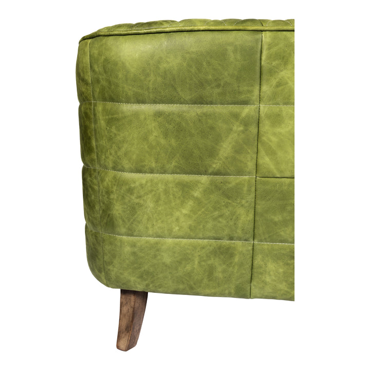 American Home Furniture | Moe's Home Collection - Magdelan Tufted Leather Sofa Jungle Grove Green Leather