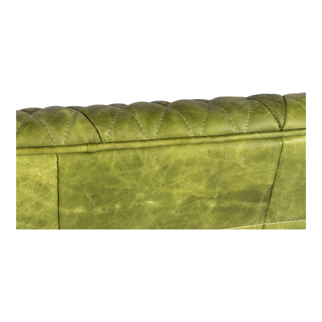 American Home Furniture | Moe's Home Collection - Magdelan Tufted Leather Sofa Jungle Grove Green Leather