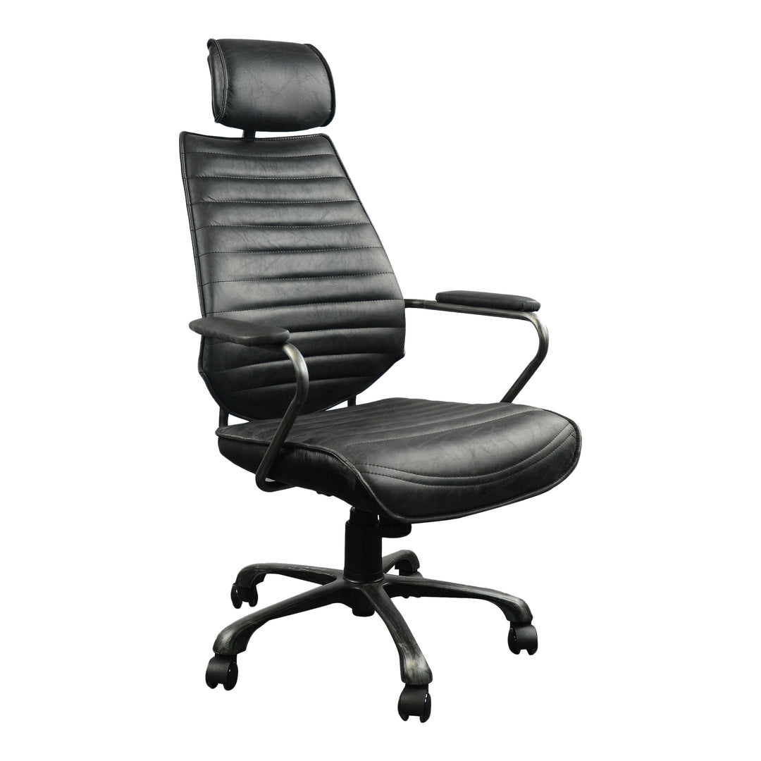 American Home Furniture | Moe's Home Collection - Executive Swivel Office Chair Onyx Black Leather