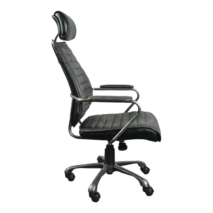 American Home Furniture | Moe's Home Collection - Executive Swivel Office Chair Onyx Black Leather