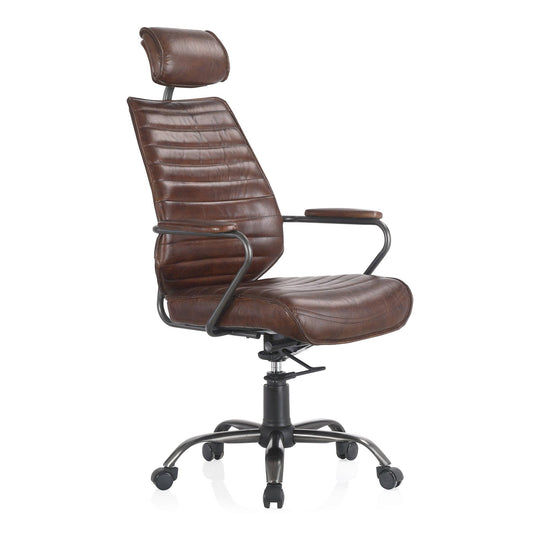Office Chair Dark Brown Leather
