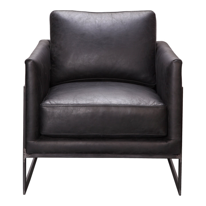 American Home Furniture | Moe's Home Collection - Luxley Club Chair Onyx Black Leather