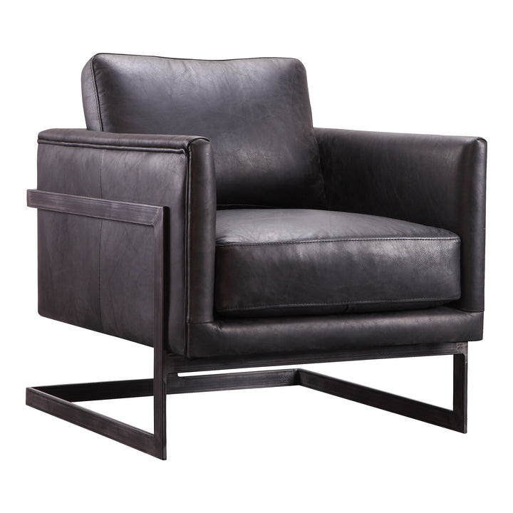 American Home Furniture | Moe's Home Collection - Luxley Club Chair Onyx Black Leather