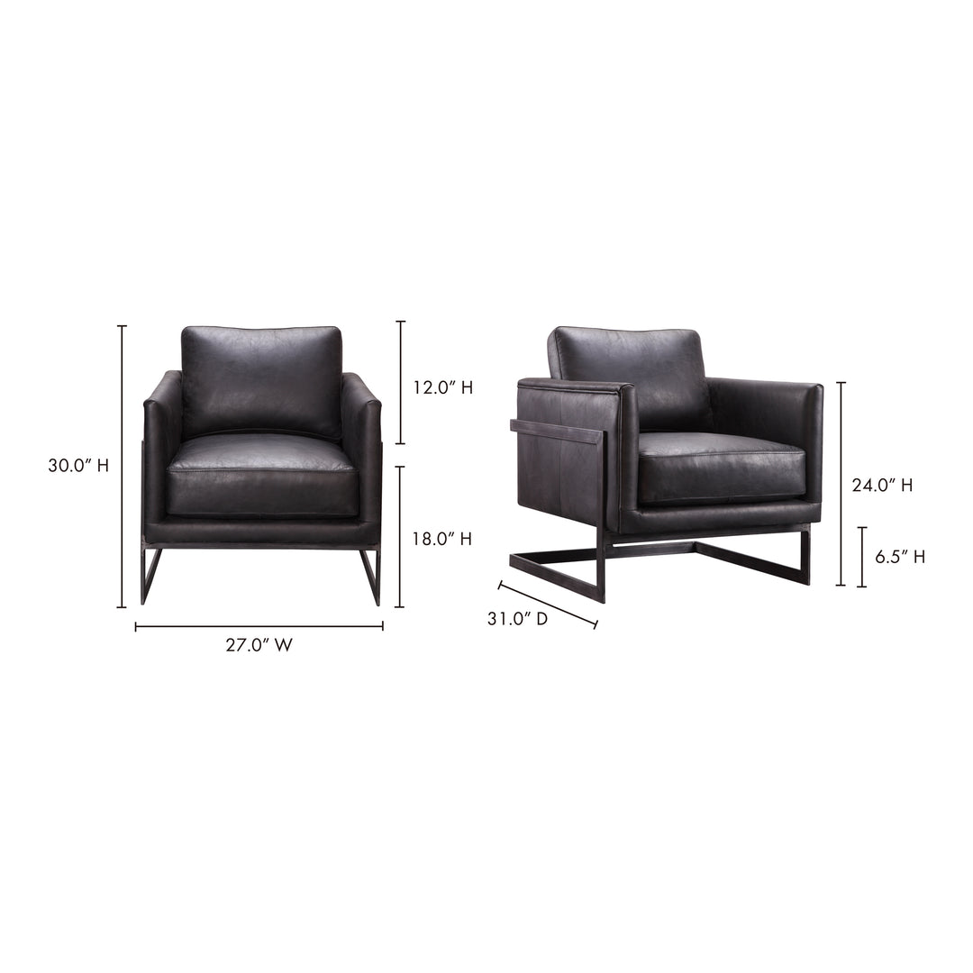American Home Furniture | Moe's Home Collection - Luxley Club Chair Onyx Black Leather