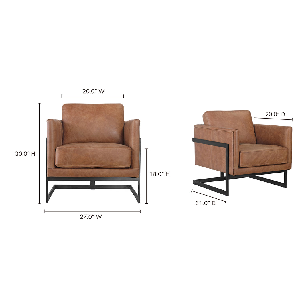 American Home Furniture | Moe's Home Collection - Luxley Club Chair Open Road Brown Leather