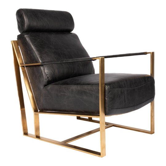 Moe's Home Collection - Paradiso Chair Onyx Black Leather - PK-1083-02 | American Home Furniture