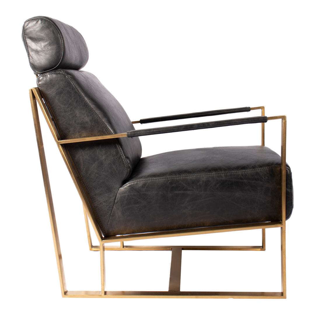 American Home Furniture | Moe's Home Collection - Paradiso Chair Onyx Black Leather