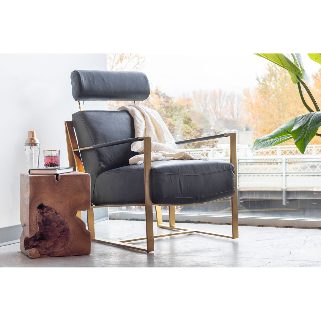 American Home Furniture | Moe's Home Collection - Paradiso Chair Onyx Black Leather