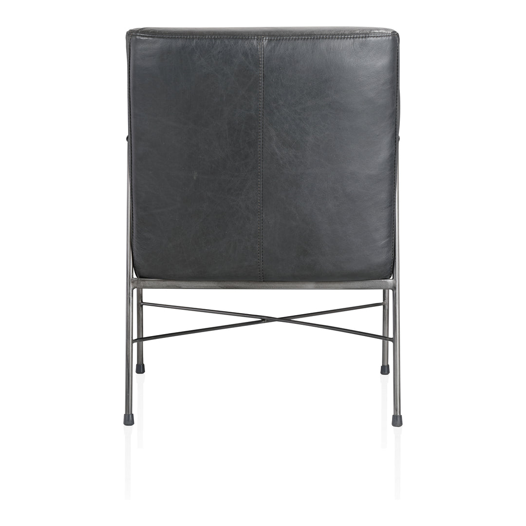 American Home Furniture | Moe's Home Collection - Dagwood Leather Arm Chair Onyx Black Leather