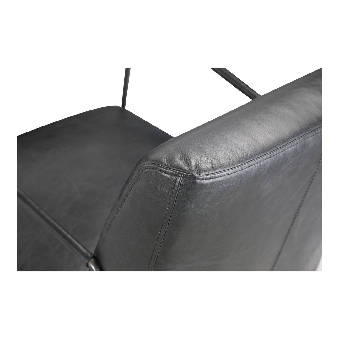 American Home Furniture | Moe's Home Collection - Dagwood Leather Arm Chair Onyx Black Leather