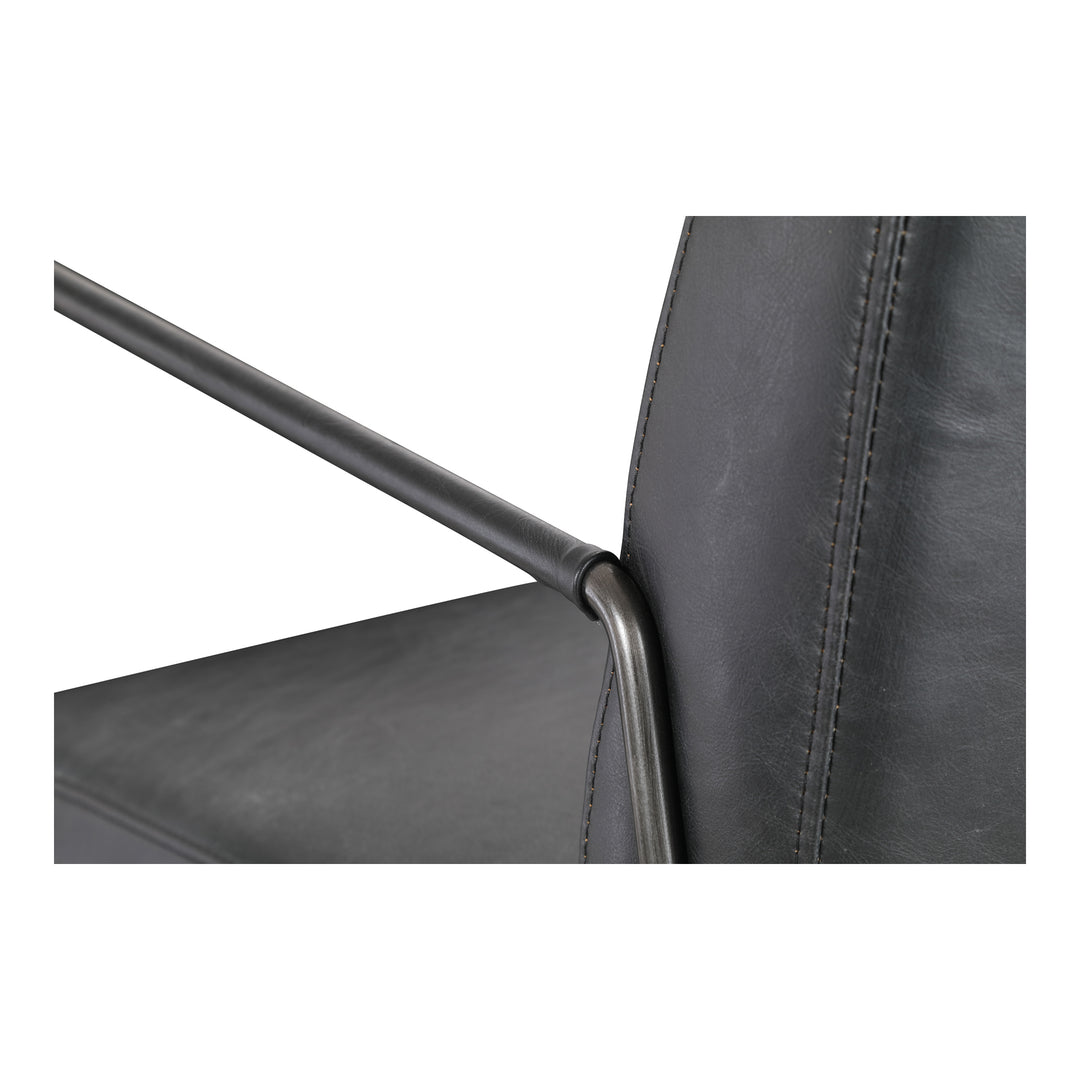 American Home Furniture | Moe's Home Collection - Dagwood Leather Arm Chair Onyx Black Leather