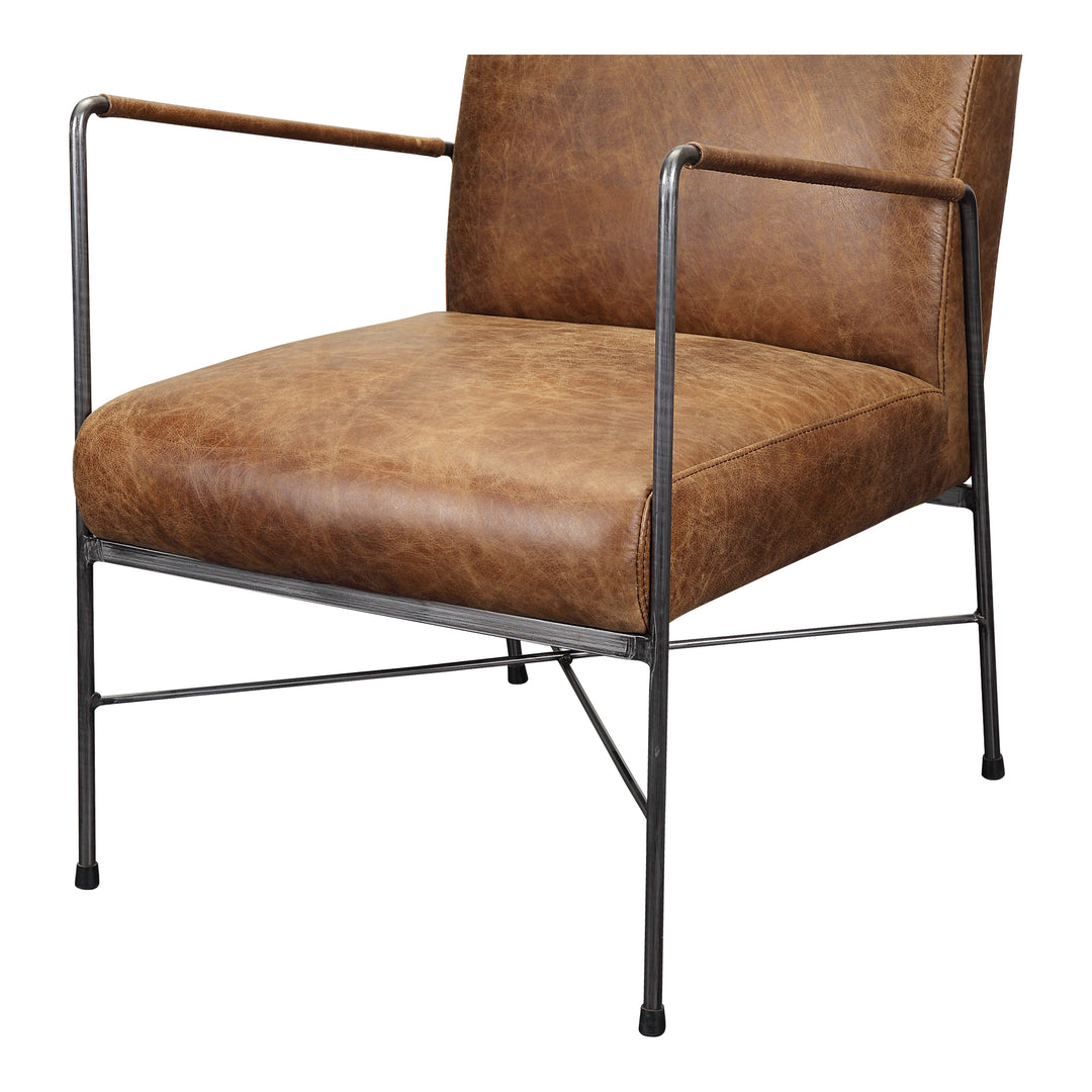 American Home Furniture | Moe's Home Collection - Dagwood Leather Arm Chair Open Road Brown Leather