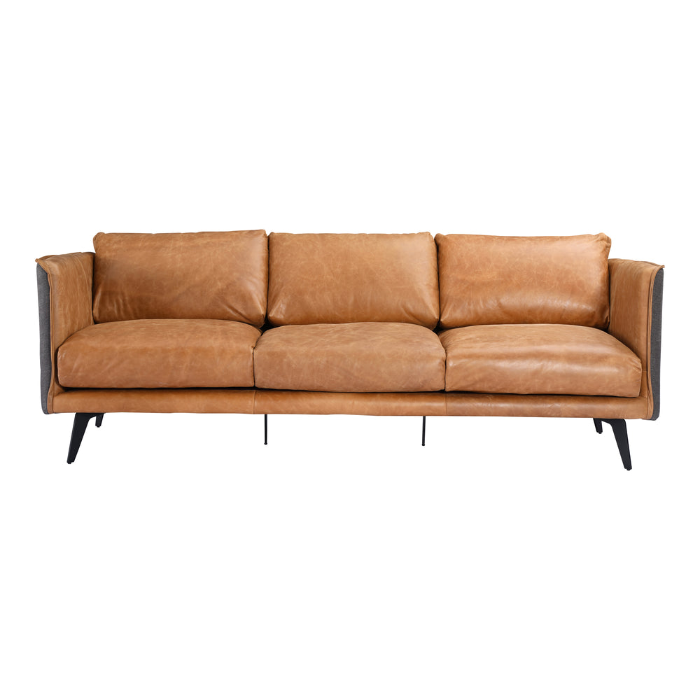 American Home Furniture | Moe's Home Collection - Messina Leather Sofa Cigare Tan Leather