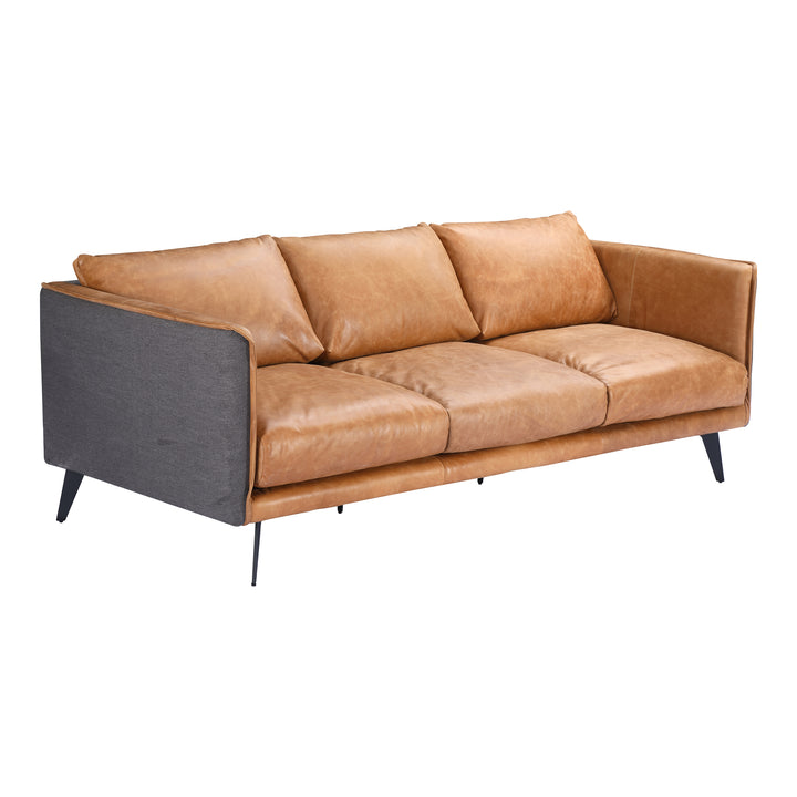 American Home Furniture | Moe's Home Collection - Messina Leather Sofa Cigare Tan Leather