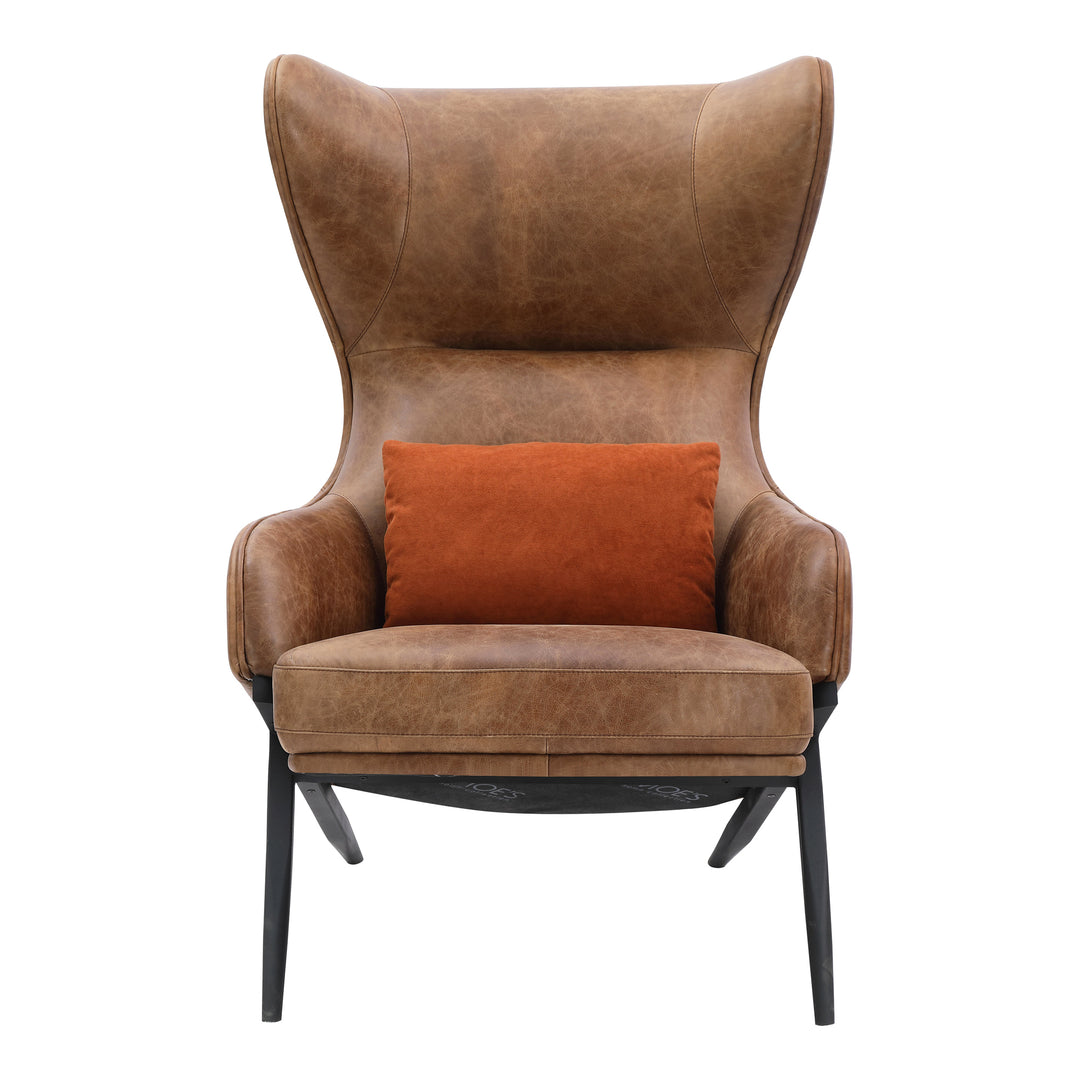 American Home Furniture | Moe's Home Collection - Amos Leather Accent Chair Open Road Brown Leather