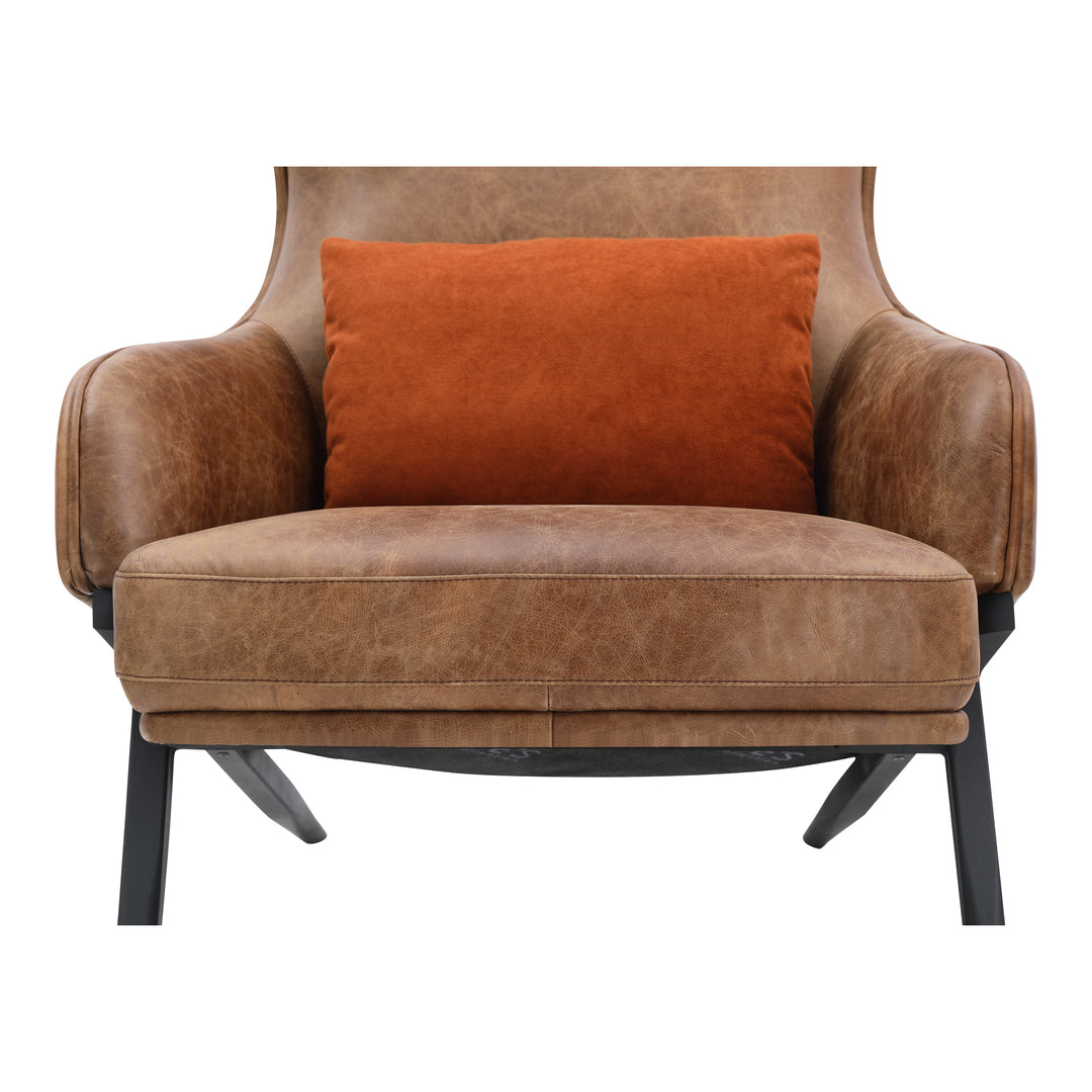 American Home Furniture | Moe's Home Collection - Amos Leather Accent Chair Open Road Brown Leather