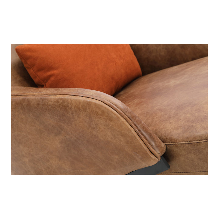 American Home Furniture | Moe's Home Collection - Amos Leather Accent Chair Open Road Brown Leather