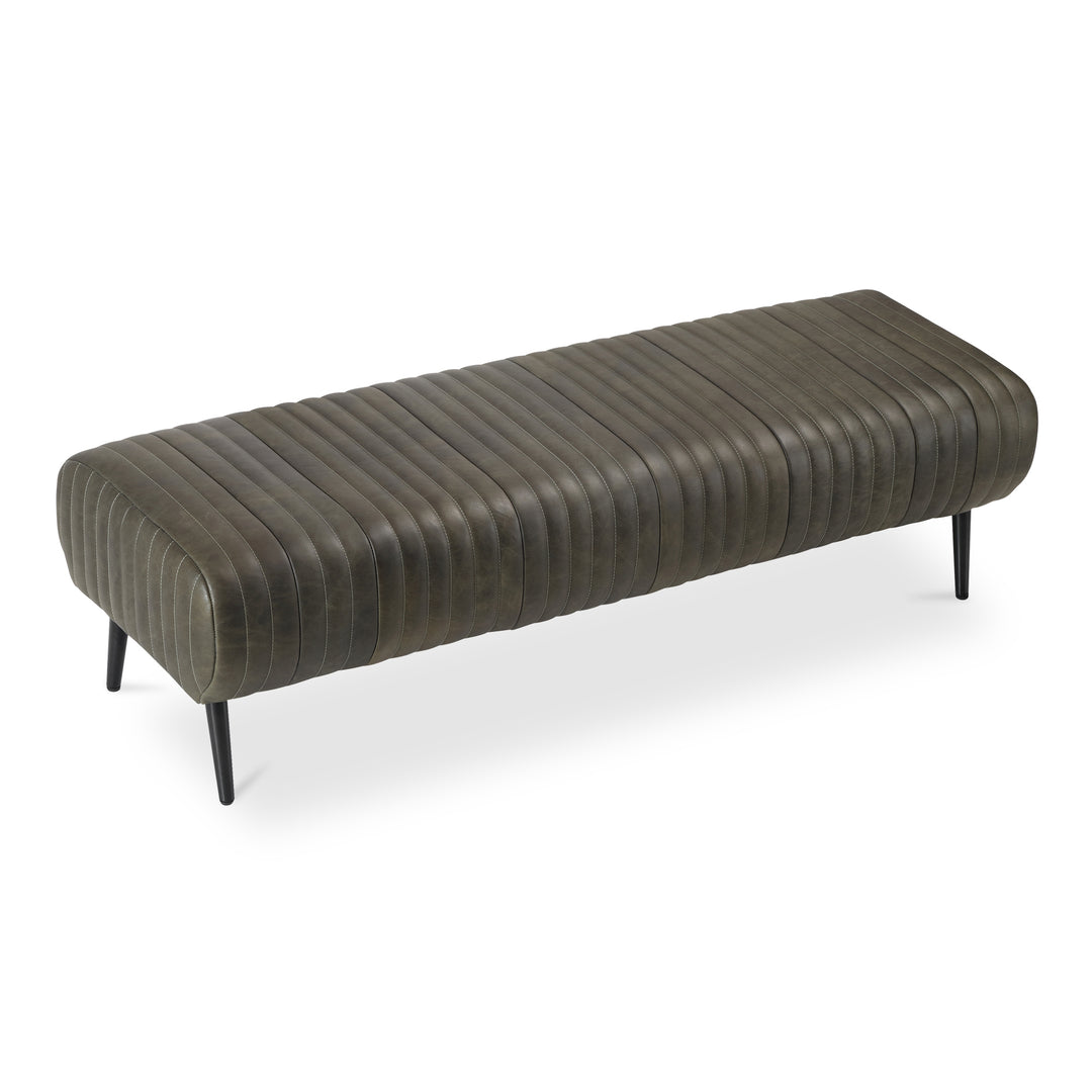 American Home Furniture | Moe's Home Collection - Endora Bench Charred Olive Leather