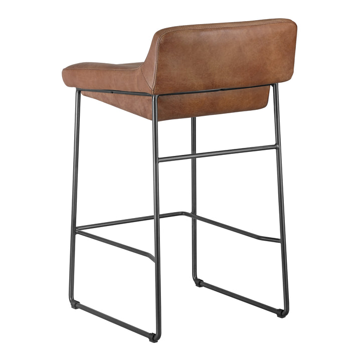 American Home Furniture | Moe's Home Collection - Starlet Counter Stool Open Road Brown Leather-Set Of Two