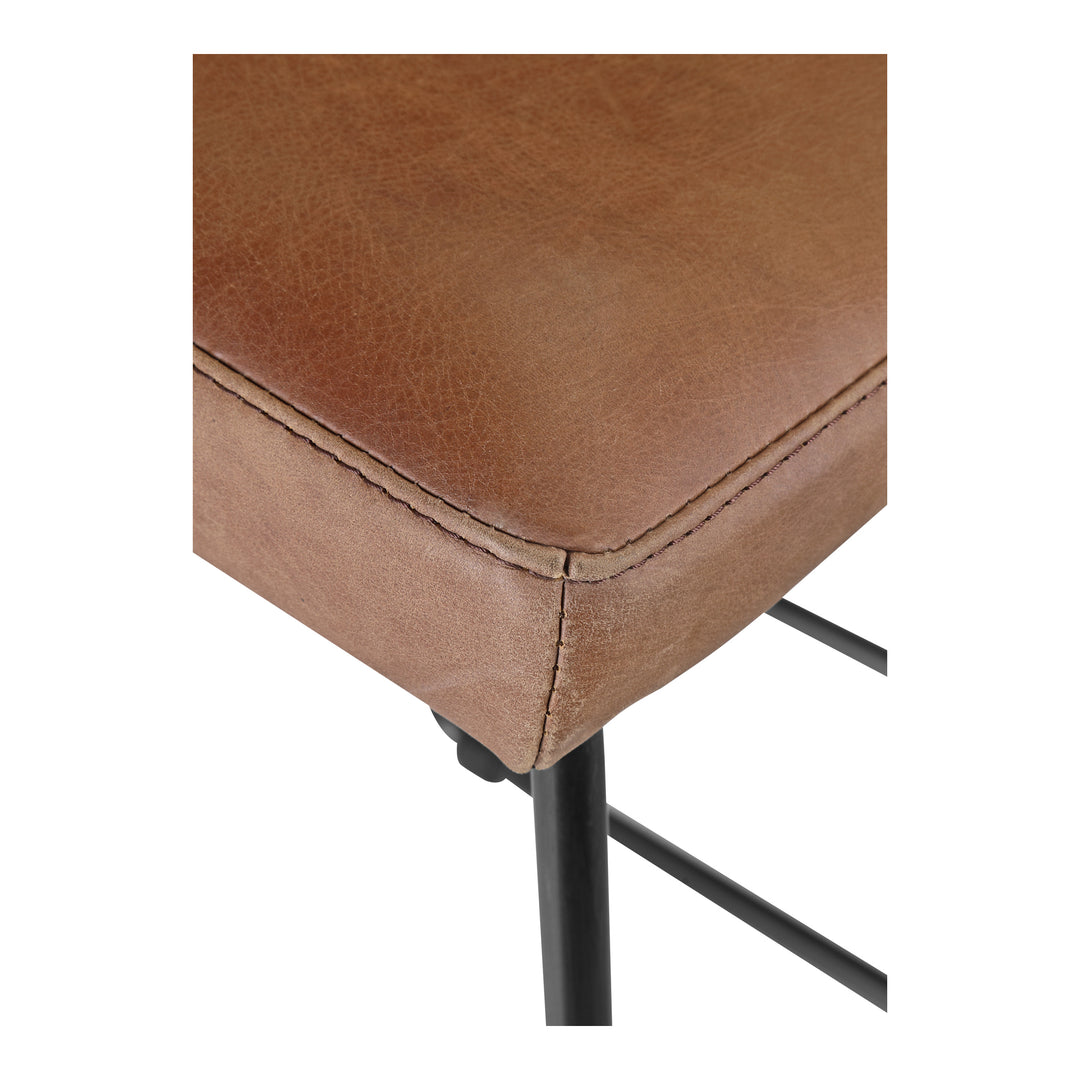 American Home Furniture | Moe's Home Collection - Starlet Counter Stool Open Road Brown Leather-Set Of Two