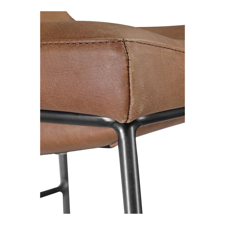 American Home Furniture | Moe's Home Collection - Starlet Barstool Open Road Brown Leather-Set Of Two