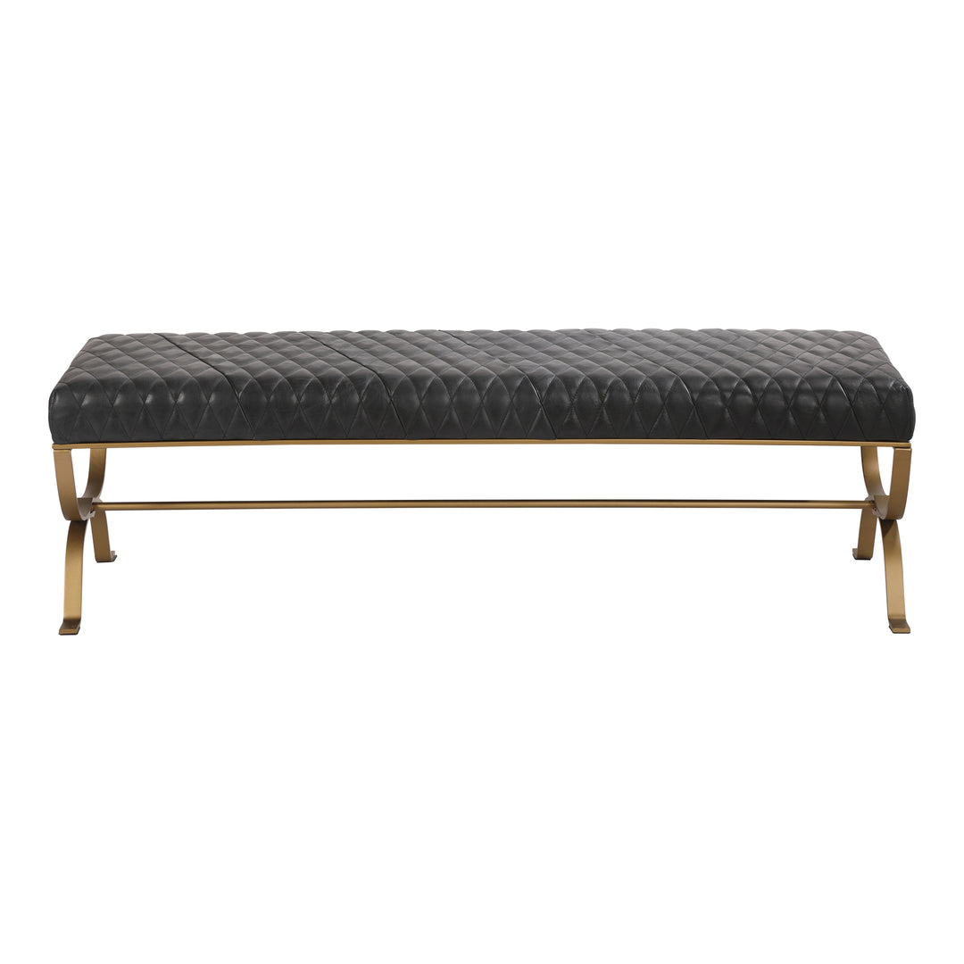 American Home Furniture | Moe's Home Collection - Teatro Bench Onyx Black Leather