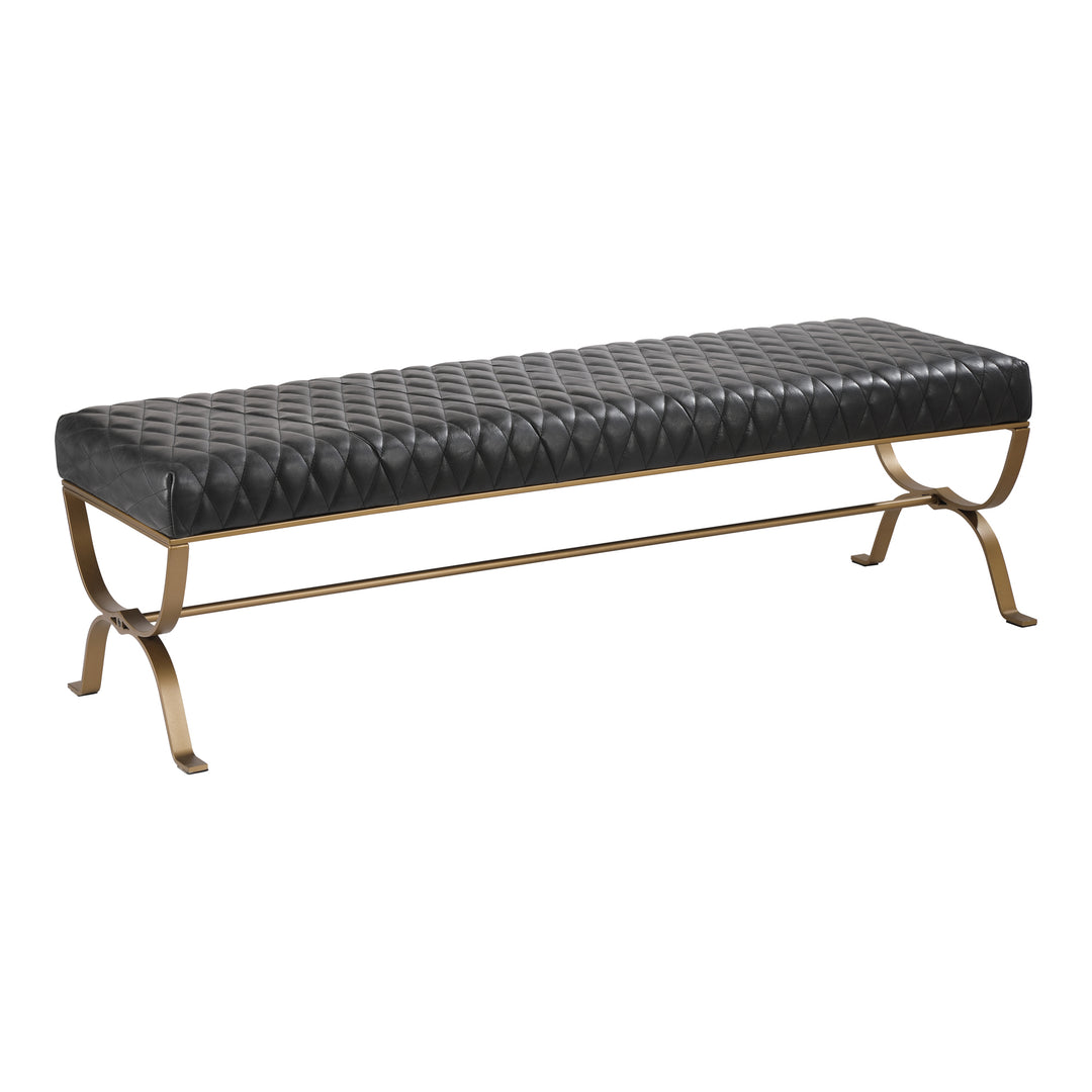 American Home Furniture | Moe's Home Collection - Teatro Bench Onyx Black Leather