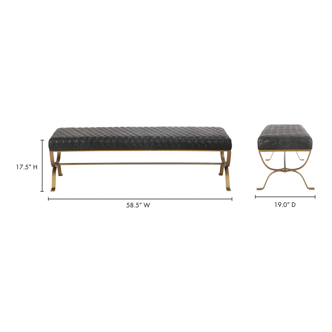 American Home Furniture | Moe's Home Collection - Teatro Bench Onyx Black Leather