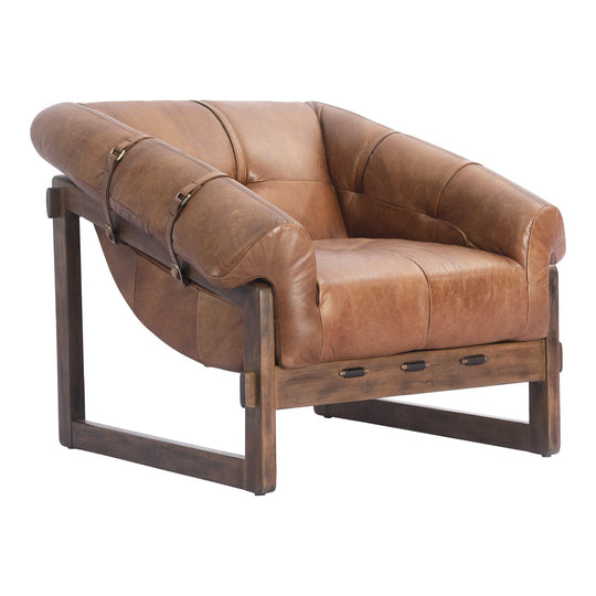 Moe's Home Collection - Bellos Accent Chair Open Road Brown Leather - PK-1112-14 | American Home Furniture