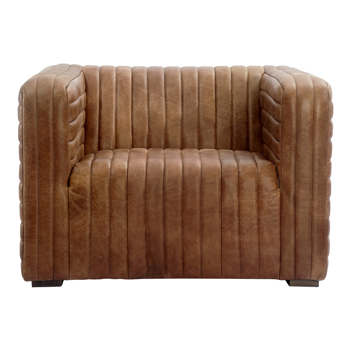 American Home Furniture | Moe's Home Collection - Castle Chair Open Road Brown Leather