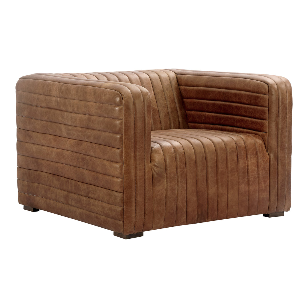 American Home Furniture | Moe's Home Collection - Castle Chair Open Road Brown Leather