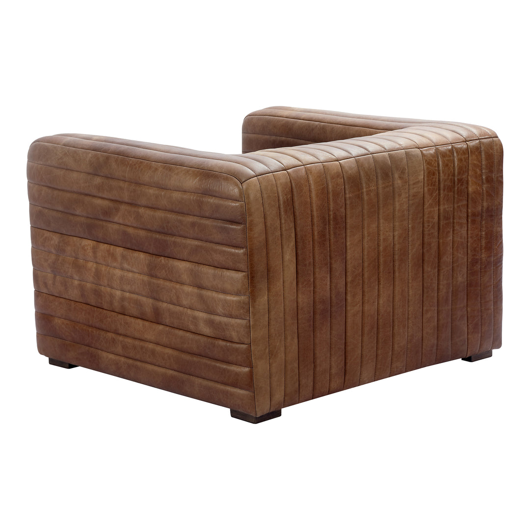 American Home Furniture | Moe's Home Collection - Castle Chair Open Road Brown Leather