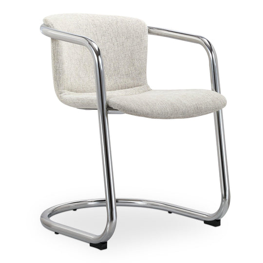 Moe's Home Collection - Freeman Chrome Frame Dining Chair Blended Cream - Set of 2 - PK-1114-37 | American Home Furniture