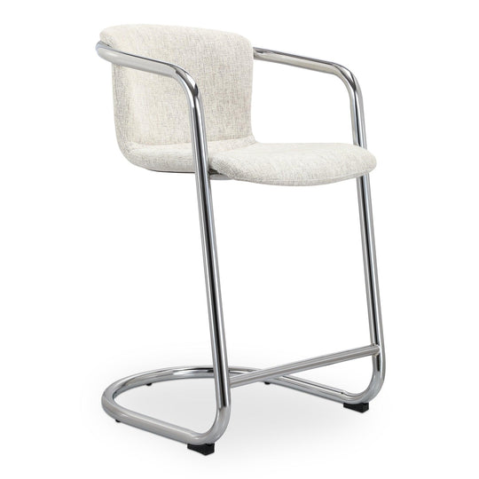 Moe's Home Collection - Freeman Chrome Frame Counter Stool Blended Cream - Set of 2 - PK-1115-37 | American Home Furniture