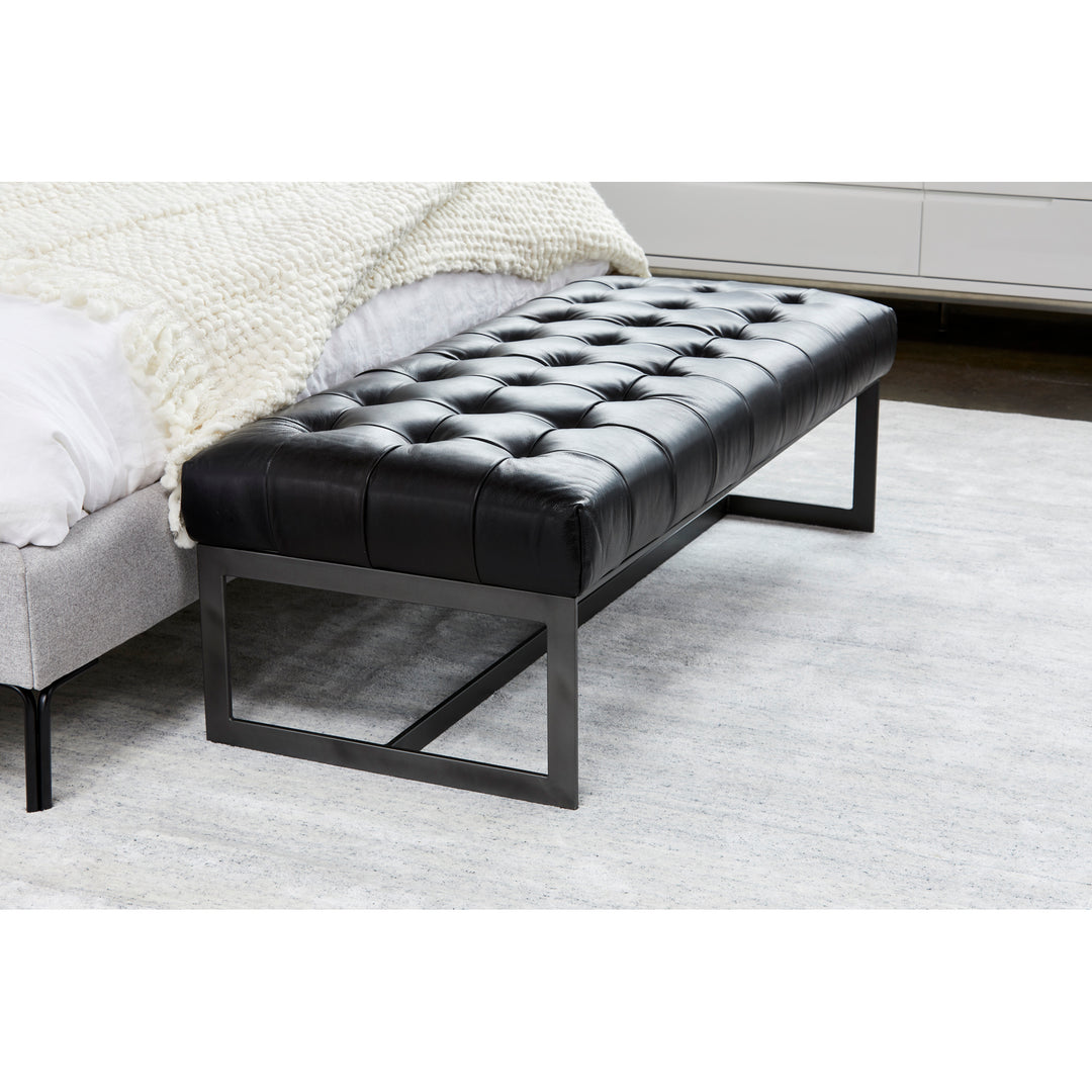 American Home Furniture | Moe's Home Collection - Wyatt Leather Bench Black