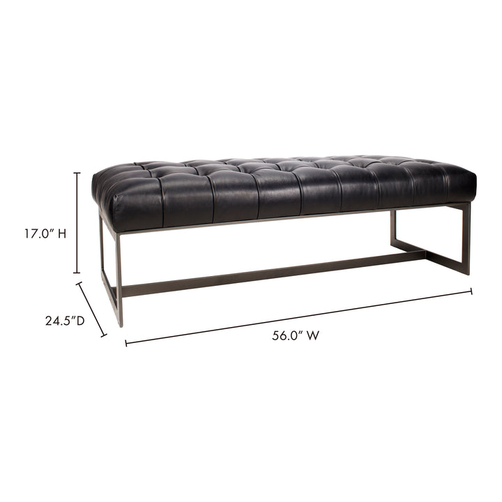 American Home Furniture | Moe's Home Collection - Wyatt Leather Bench Black