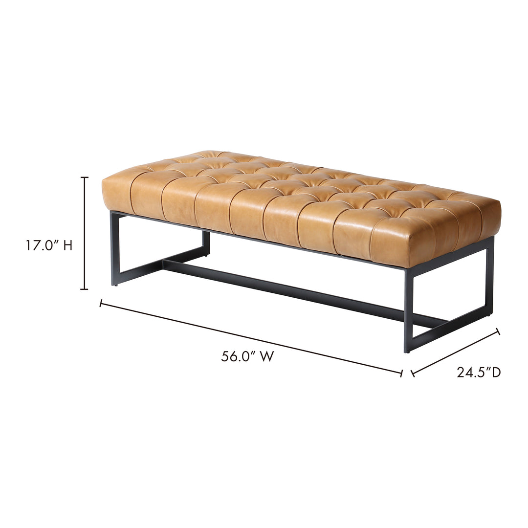 American Home Furniture | Moe's Home Collection - Wyatt Leather Bench Tan