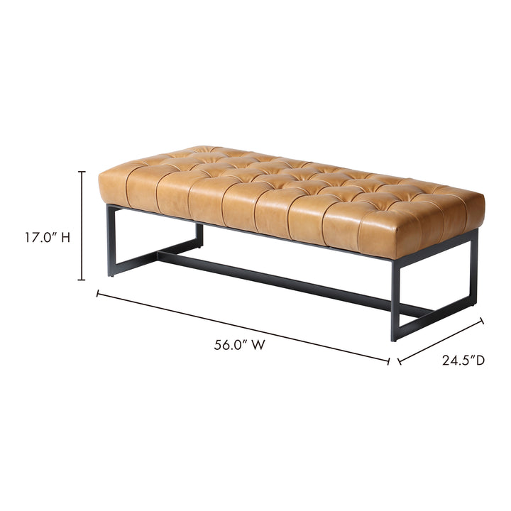 American Home Furniture | Moe's Home Collection - Wyatt Leather Bench Tan