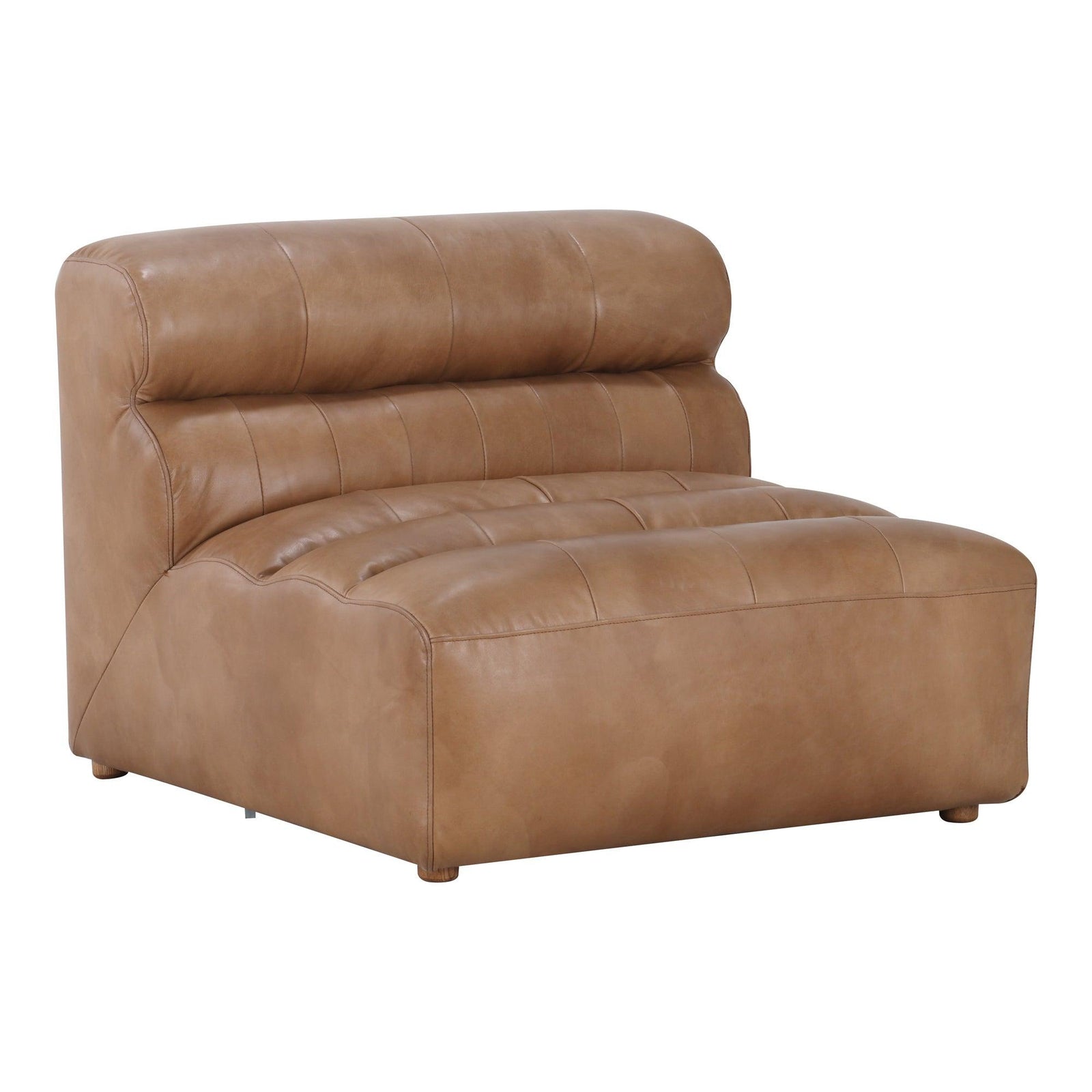 Moe's Home Collection - Ramsay Leather Slipper Chair Tan - QN-1009-40 | American Home Furniture