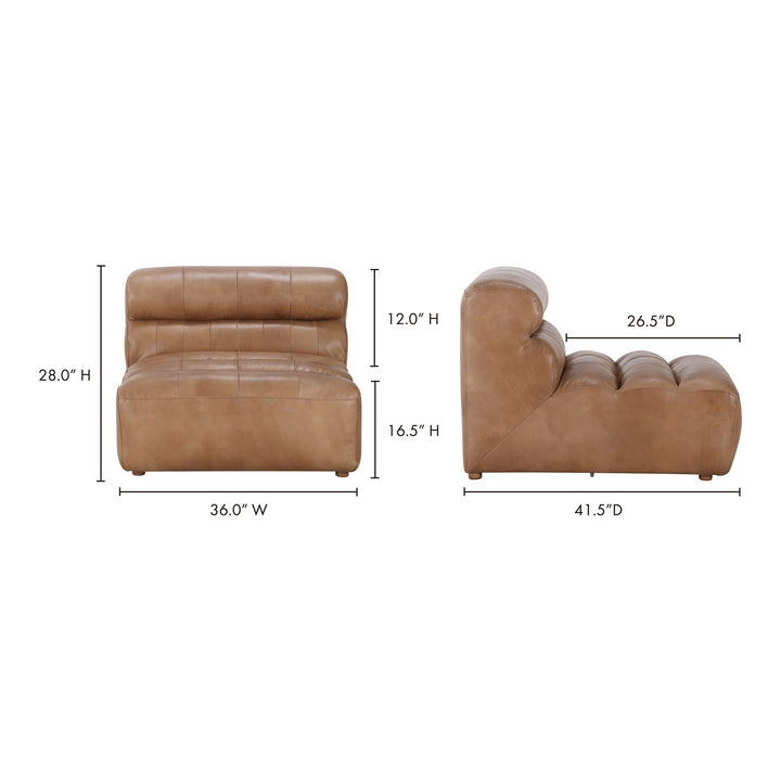 American Home Furniture | Moe's Home Collection - Ramsay Leather Slipper Chair Tan