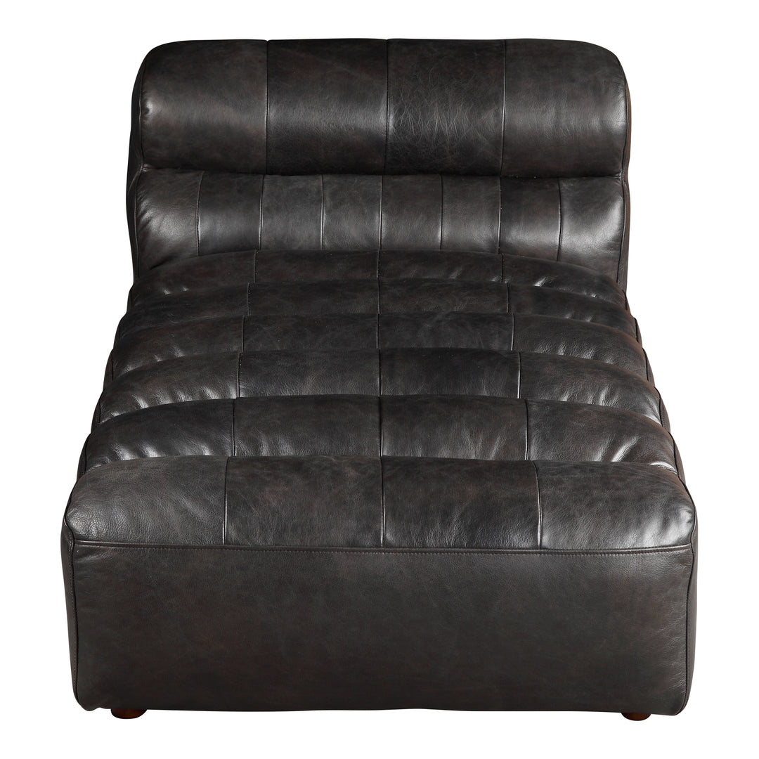 American Home Furniture | Moe's Home Collection - Ramsay Leather Chaise Antique Black